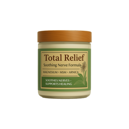 HiRelief Total Relief Magnesium Cream for Nerves & Muscles, Fast-Absorbing Topical Magnesium Chloride Cream with MSM, Arnica & Vitamin B6, Soothing Body Cream for Feet, Legs & Joints, 4 oz (1 Month Supply)