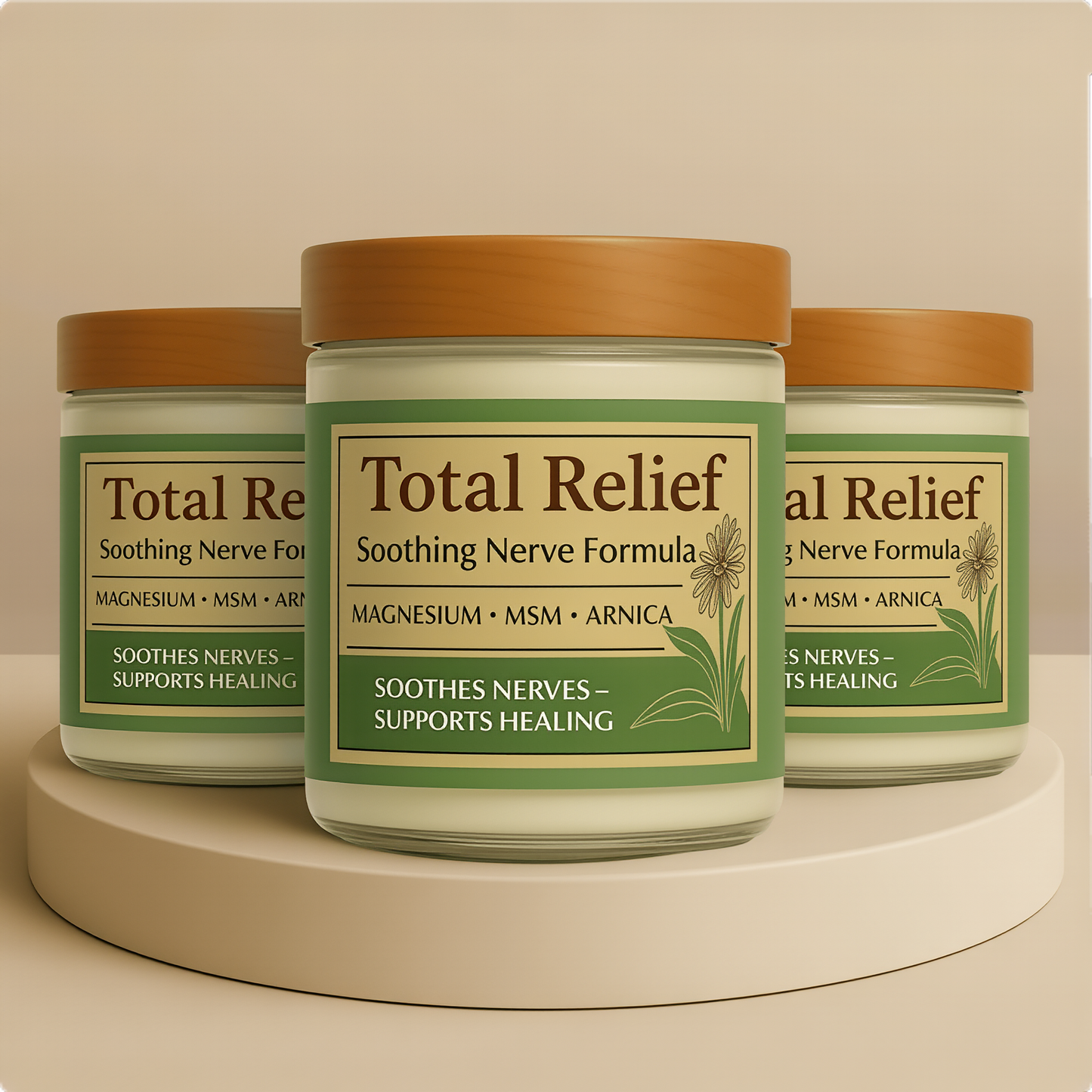 HiRelief Total Relief Magnesium Cream for Nerves & Muscles, Fast-Absorbing Topical Magnesium Chloride Cream with MSM, Arnica & Vitamin B6, Soothing Body Cream for Feet, Legs & Joints, 4 oz (1 Month Supply)