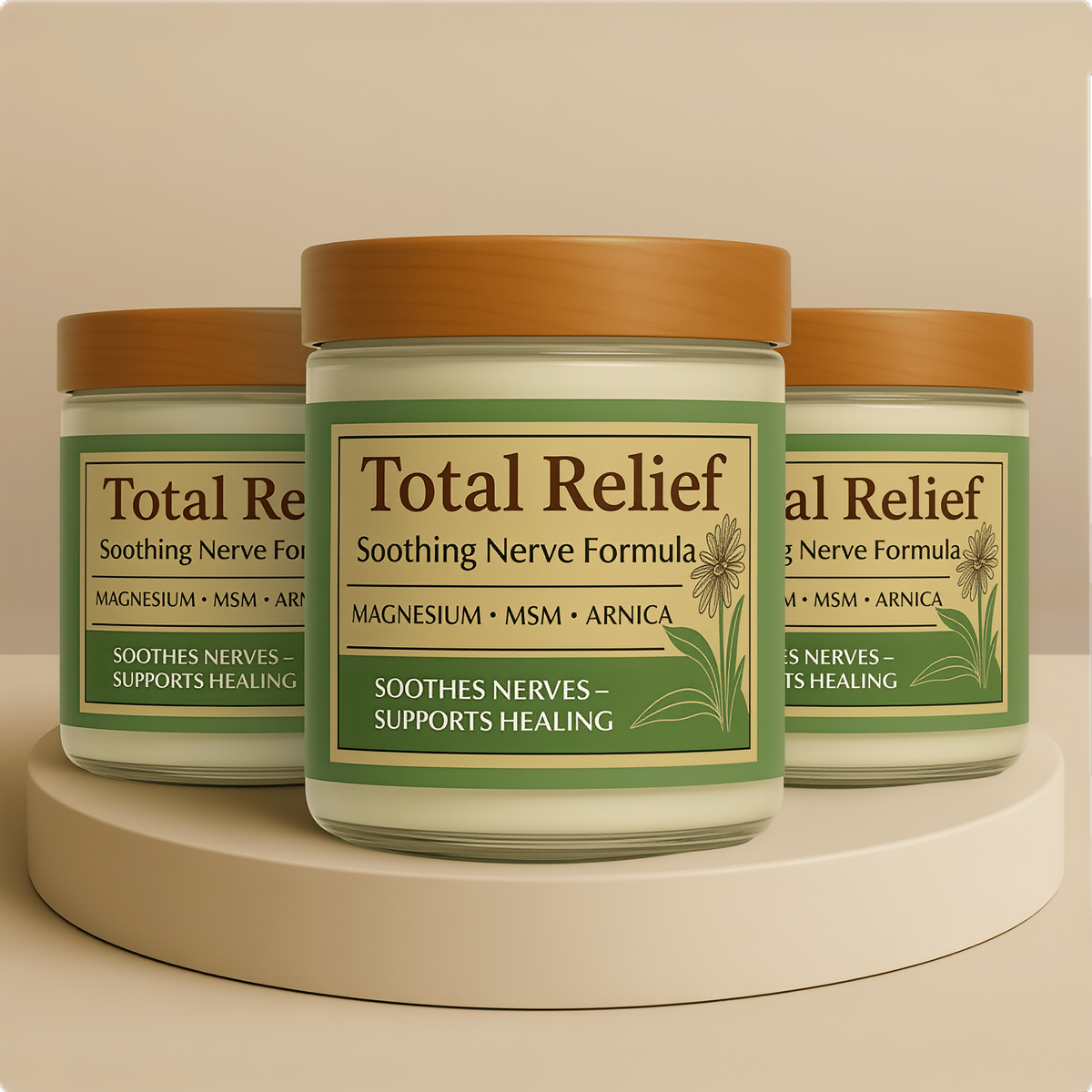 HiRelief Total Relief Magnesium Cream for Nerves & Muscles, Fast-Absorbing Topical Magnesium Chloride Cream with MSM, Arnica & Vitamin B6, Soothing Body Cream for Feet, Legs & Joints, 4 oz (1 Month Supply)