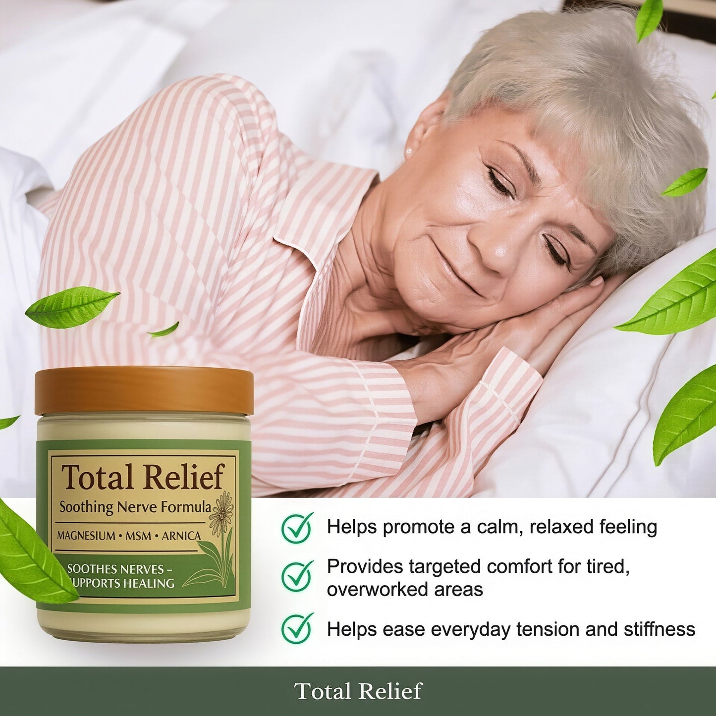 HiRelief Total Relief Magnesium Cream for Nerves & Muscles, Fast-Absorbing Topical Magnesium Chloride Cream with MSM, Arnica & Vitamin B6, Soothing Body Cream for Feet, Legs & Joints, 4 oz (1 Month Supply)