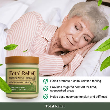 HiRelief Total Relief Magnesium Cream for Nerves & Muscles, Fast-Absorbing Topical Magnesium Chloride Cream with MSM, Arnica & Vitamin B6, Soothing Body Cream for Feet, Legs & Joints, 4 oz (1 Month Supply)